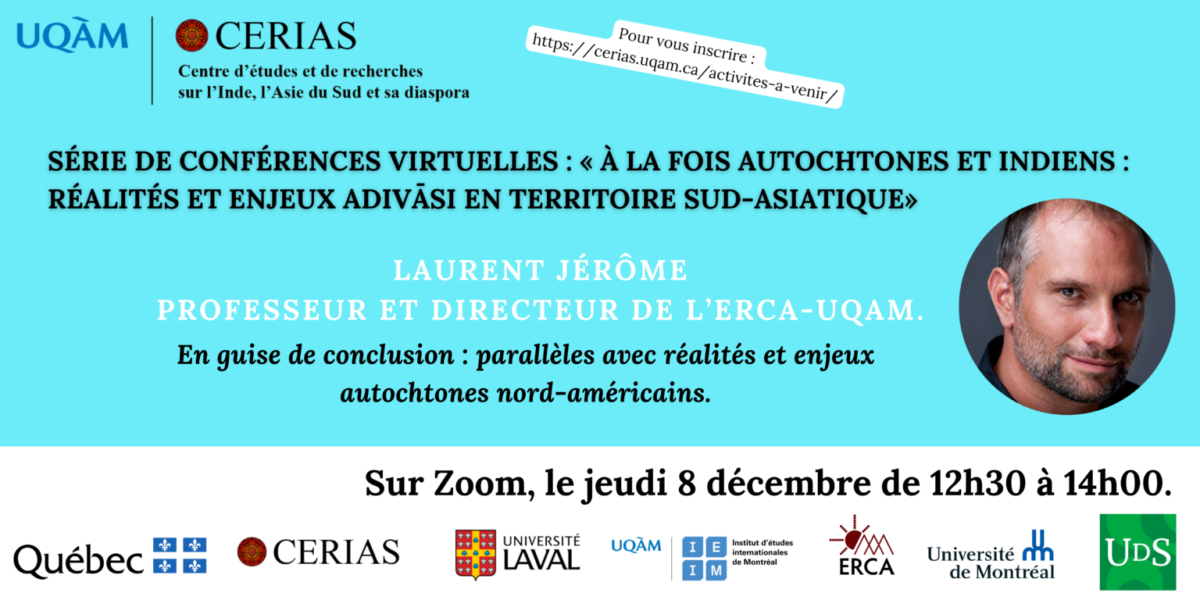 Affiche de la conférence qui s'intitule "En guise de conclusion: conférence de Laurent Jérôme" qui aura lieu le jeudi 8 décembre 2022 et organisée par le CERIAS.