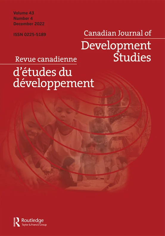 Première de couverture de la Revue canadienne d'études du développement