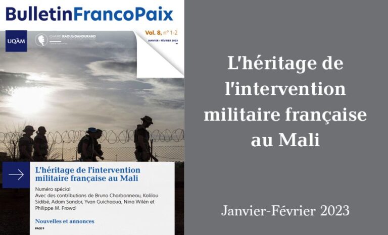 Bulletin FrancoPaix : L’héritage de l’intervention militaire française au Mal