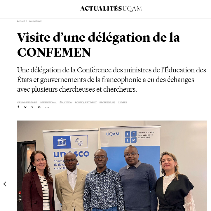 Visite d’une délégation de la CONFEMEN